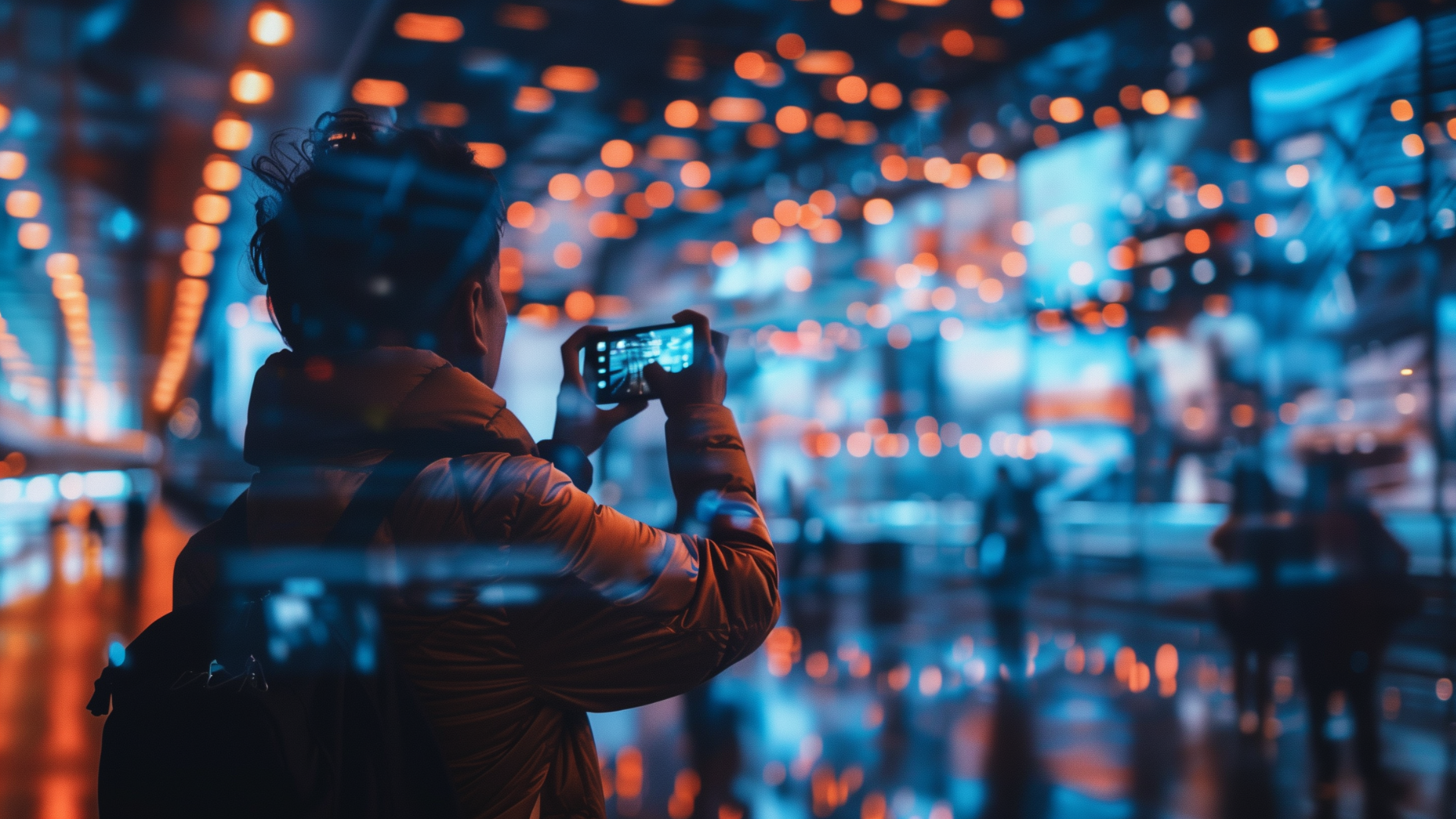 A solo traveler exploring everything AI in travel by taking advantage of an application for his next journey.