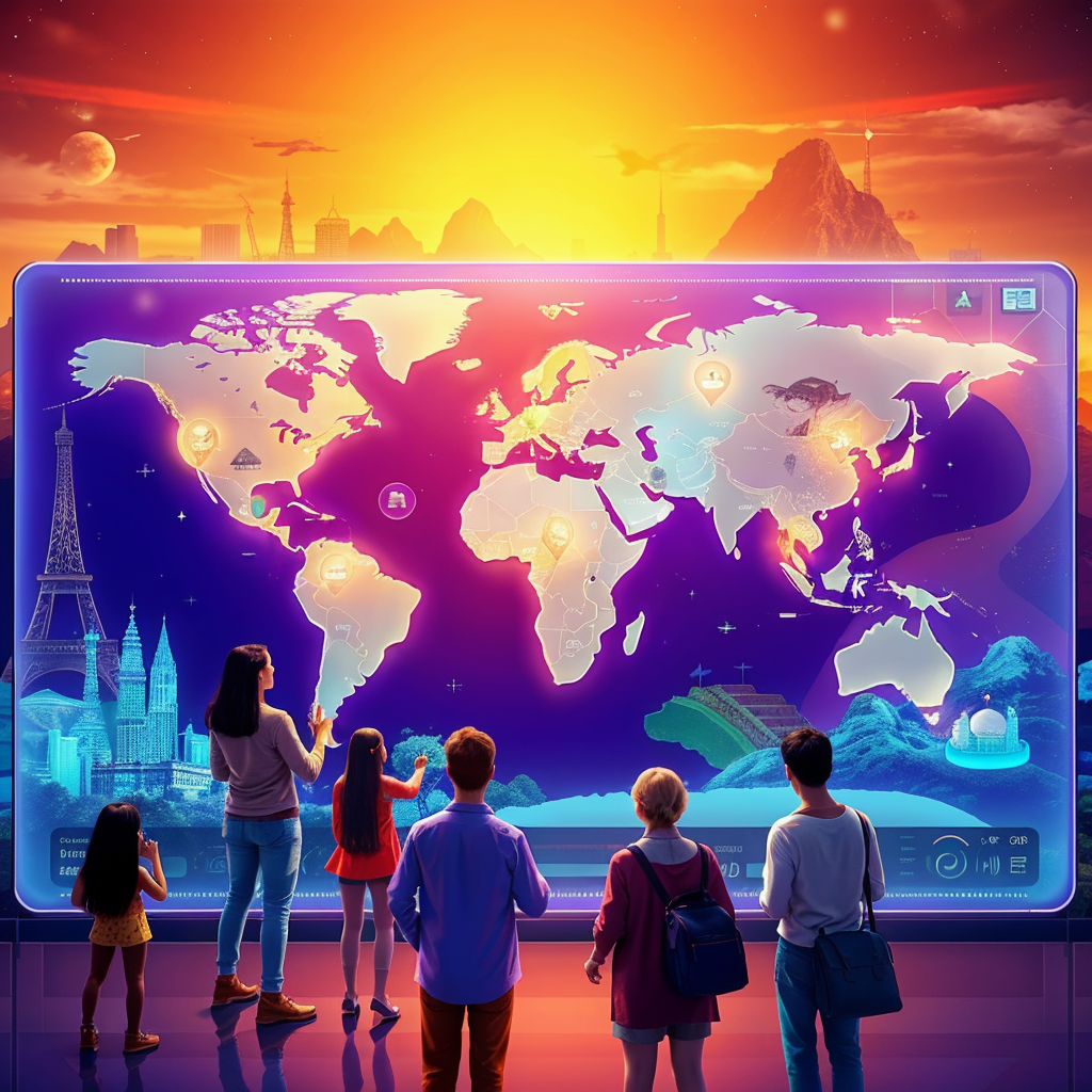 Travelers exploring future trips with AI