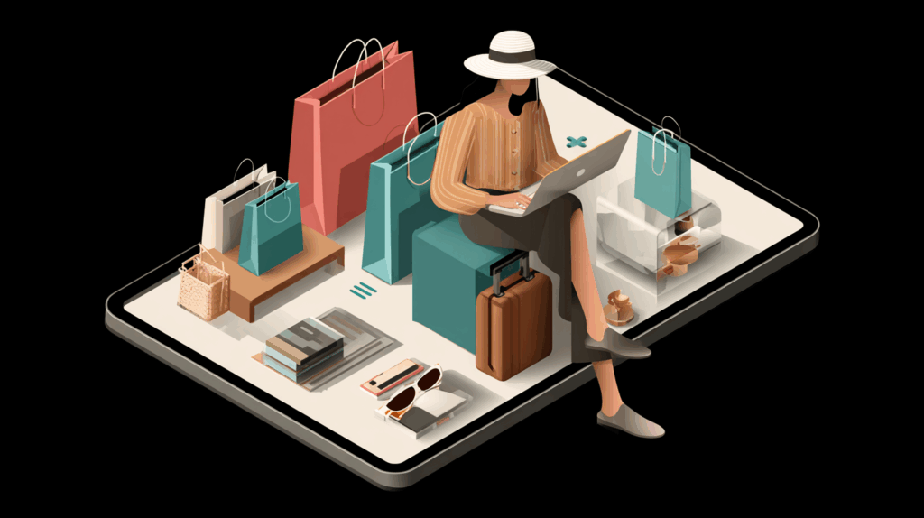 AI shopping assistant helping a traveler plan pre-trip errands and purchases