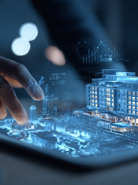 AI dynamic pricing dashboard optimizing hotel room rates based on travel demand and market data